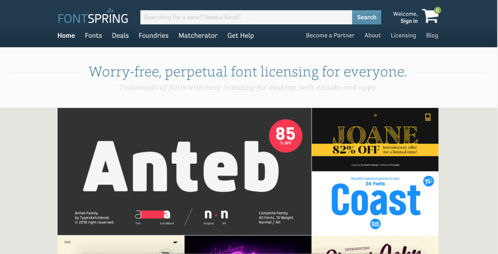 9 Best Places to Find Fonts: FontSpring