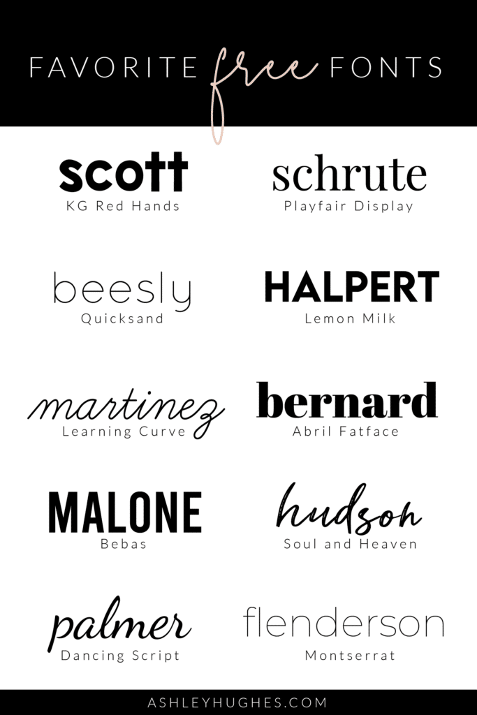 Favorite FREE Fonts (Download Links Included!) - Ashley Hughes Design