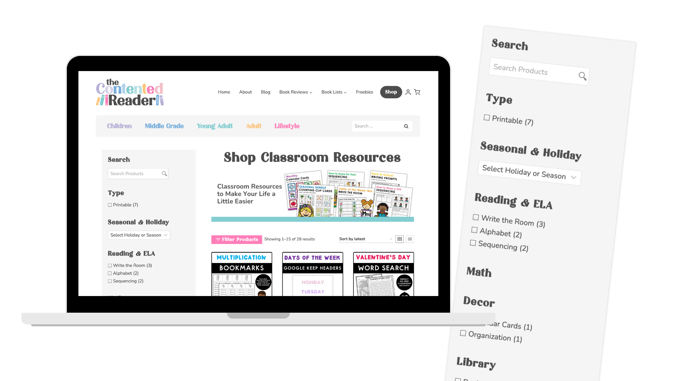 The Contented Reader WooCommerce Design